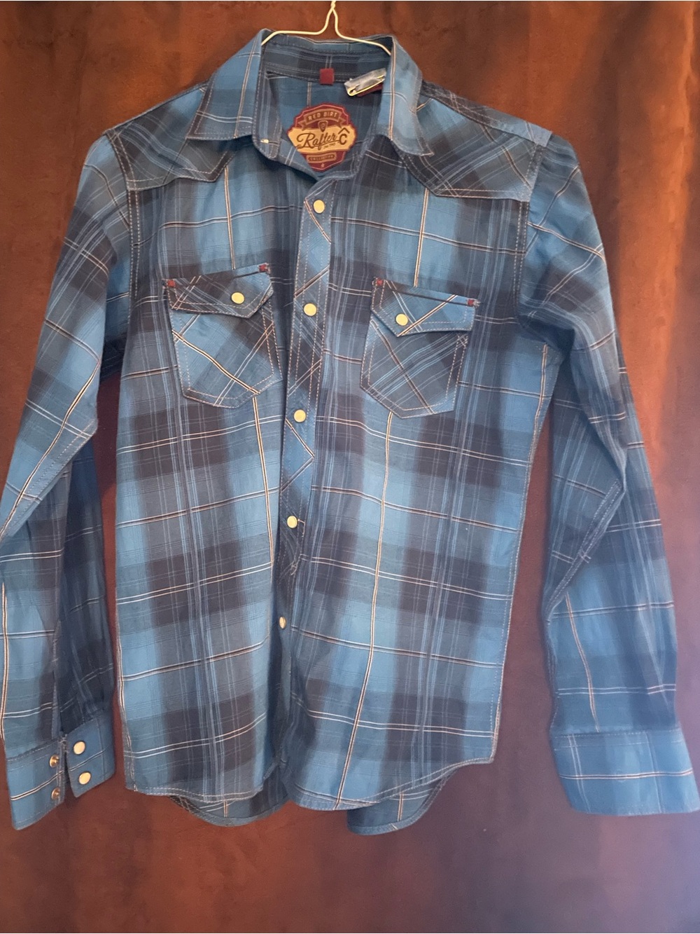 Blue Plaid Button-Down Shirt for Kids by Roper
